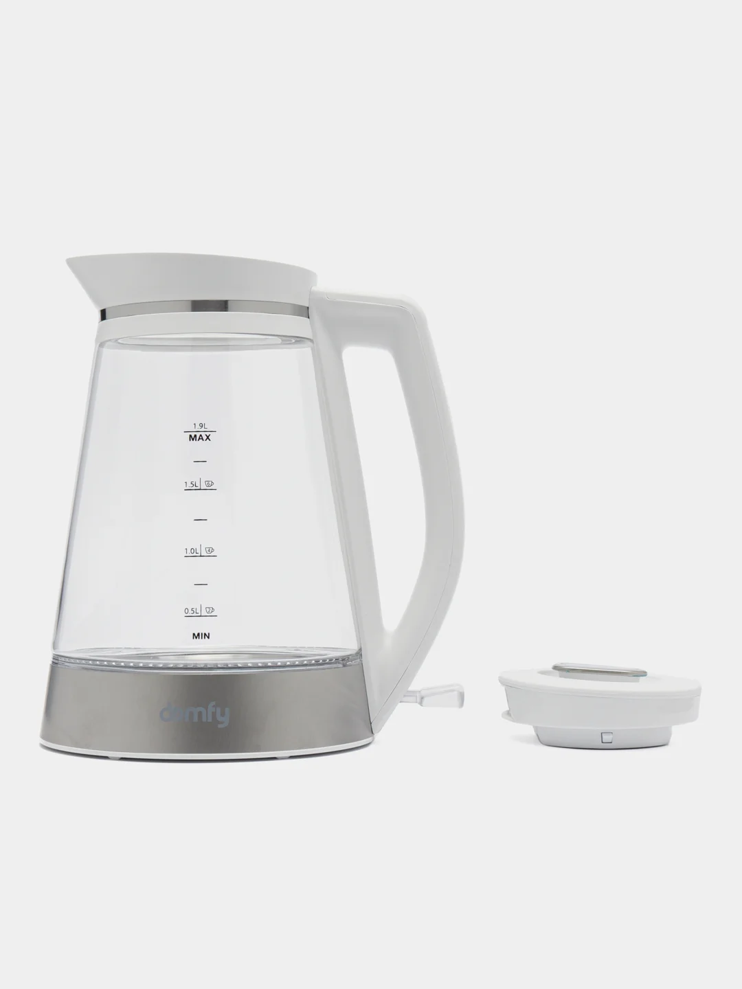 Чайник электрический DOMFY DSW-EK505, 3000 Вт, белый и прозрачный