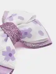 Лавандовый бантик белый в сиреневый цветочек, 2 штуки