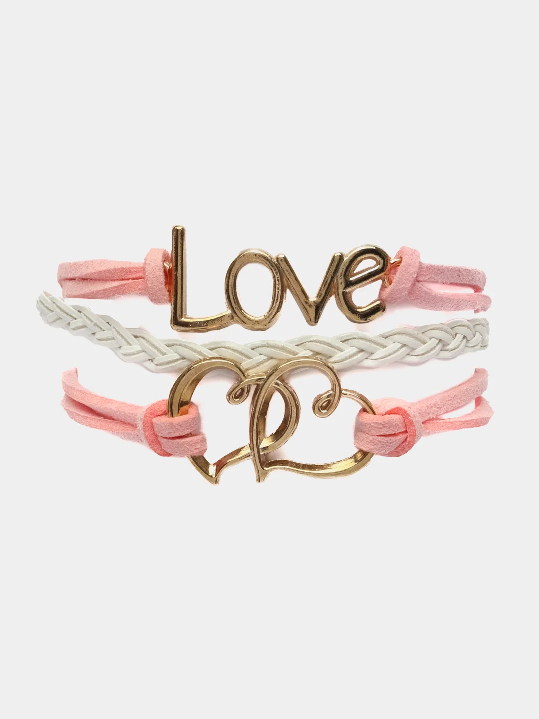 Розовый женский браслет Love