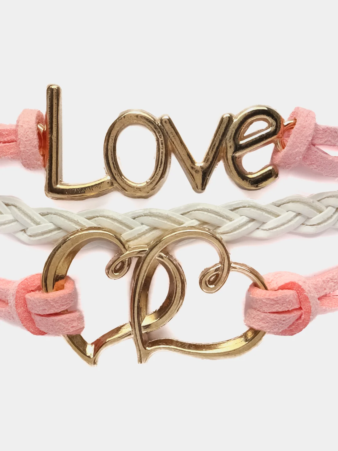 Розовый женский браслет Love