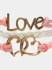 Розовый женский браслет Love
