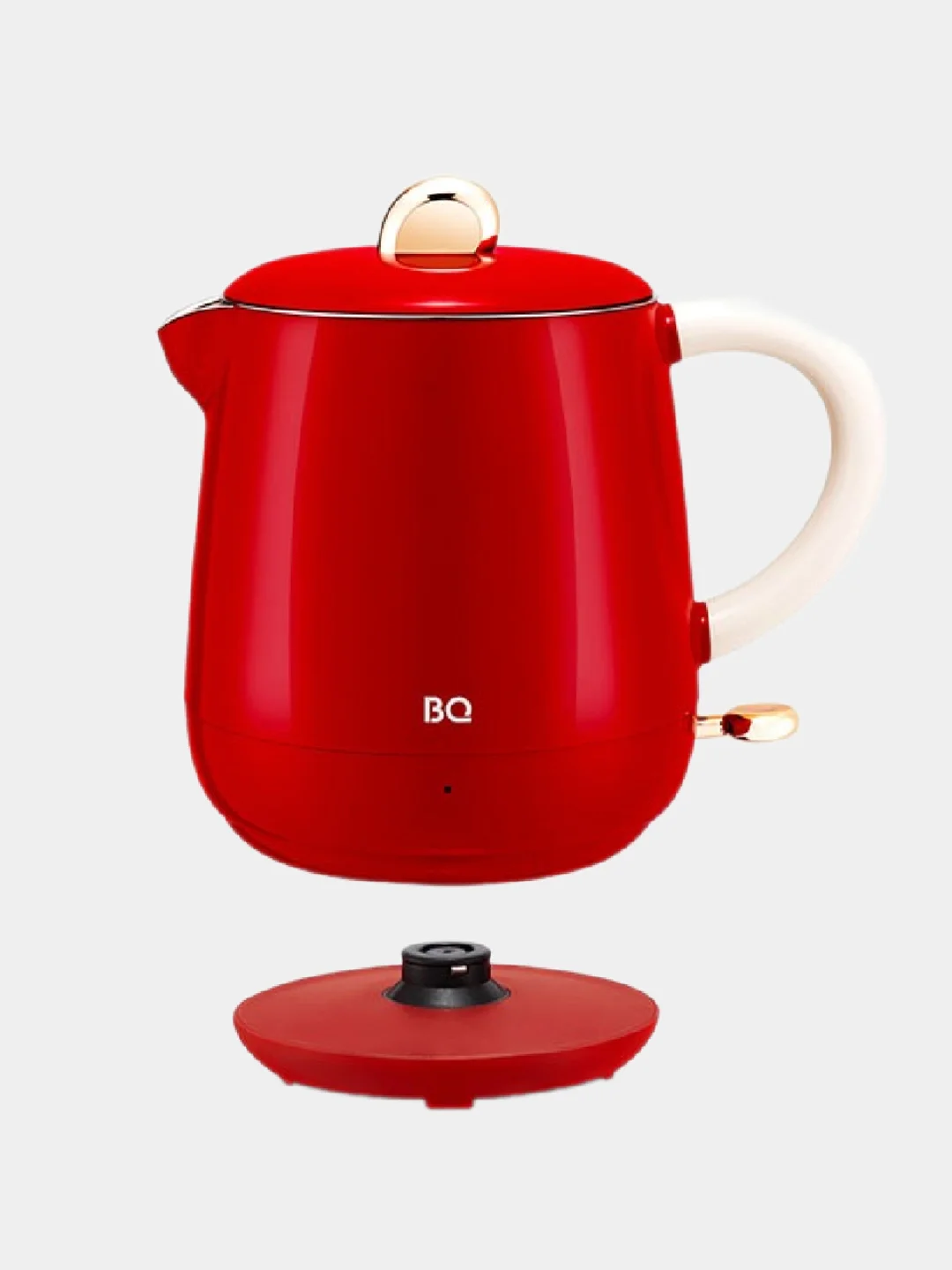 Красный чайник электрический BQ-KT1717P, КОМПАКТНЫЙ, ЭФФЕКТ ТЕРМОСА, 600мл