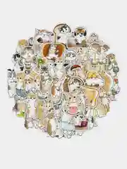Лимонный стикеры "Капибара", "Котики", "Кот-акула", 50 штук