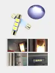 Белый c5w T6.3 3 LG 5050 светодиодные лампы в салон 28 / 31 мм 3SMD 5050 багажник и подцветку