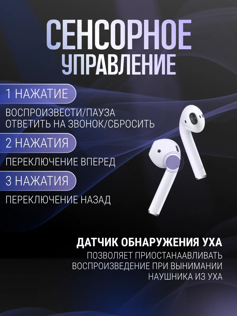 Беспроводные наушники Air 2, сенсорные, с беспроводной зарядкой и анимацией