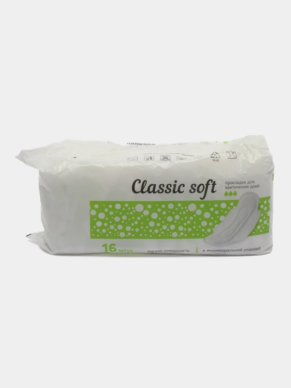Женские гигиенические впитывающие прокладки Милана Фабрика чистоты CLASSIC SOFT, 16 шт
