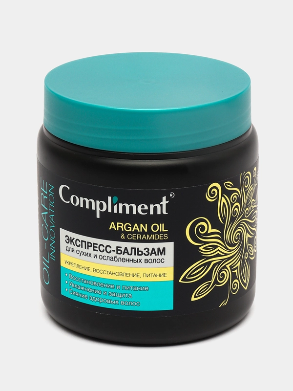 Compliment Экспресс-бальзам АRGAN OIL & CERAMIDES для сухих и ослабленных волос, 500 мл