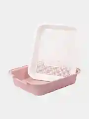Розовый лоток туалет для кошек и собак с сеткой и бортом