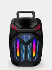 Тёмно-серый колонка Bluetooth с LED-подсветкой ZQS 40Вт (USB/SD/AUX/FM) колёсики/ручка + микрофон/пульт