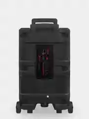 Хром колонка Bluetooth с LED-подсветкой ZQS 40Вт (USB/SD/AUX/FM) колёсики/ручка + микрофон/пульт