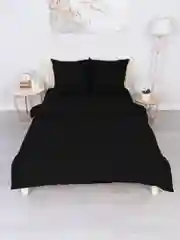 Черный комплект постельного белья, 1,5 спальное, хлопок, поплин