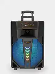 Серый колонка Bluetooth с LED-подсветкой ZQS 40Вт (USB/SD/AUX/FM) колёсики/ручка + микрофон/пульт