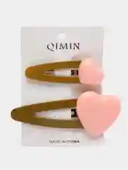 Розовый заколки, 2 штуки