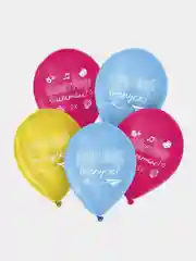 Светло-синий воздушные шары на 1 сентября"День Знаний !", набор 5 шт