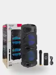 Тёмно-серый колонка Bluetooth с LED-подсветкой ZQS 80Вт (USB/SD/AUX/FM) + микрофон/пульт