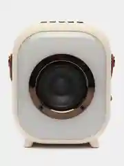 Белый беспроводная портативная караоке колонка с микрофонами, Bluetooth колонка с LED подсветкой