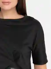 Черный футболка женская укороченная