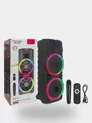 Хром колонка Bluetooth с LED-подсветкой ZQS 80Вт (USB/SD/AUX/FM) + микрофон/пульт