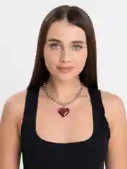 Фиолетовый подвеска на шею "Сердце"/ Ожерелье "Сердце"/ чокер