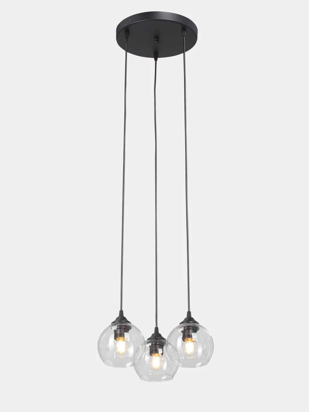 Люстра подвесная Vitaluce V3784-1/3S, 3 лампы, E27 макс. 40Вт, цвет чёрный матовый