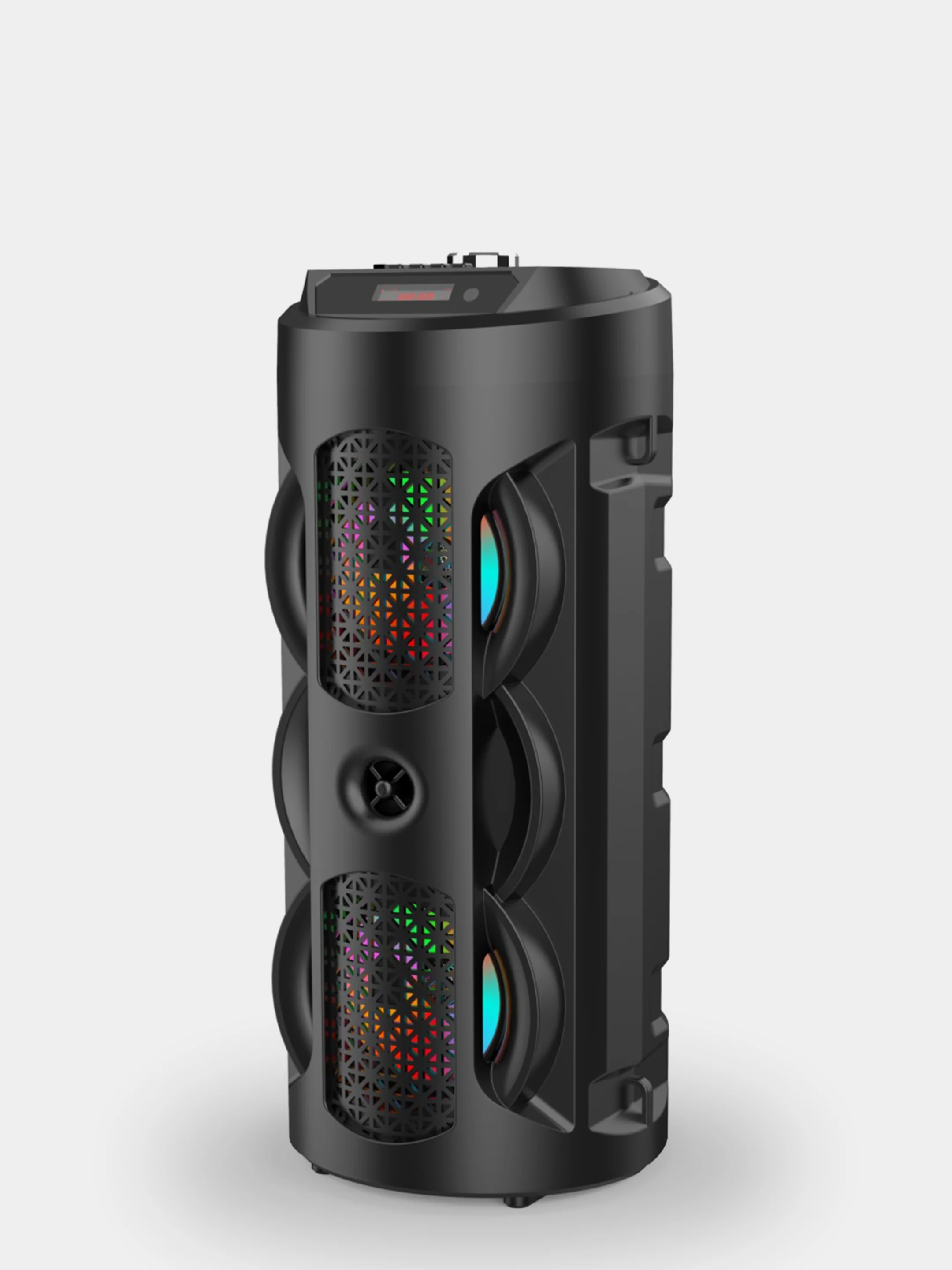 Черный колонка Bluetooth с LED-подсветкой ZQS 16Вт (USB/SD/AUX/FM)