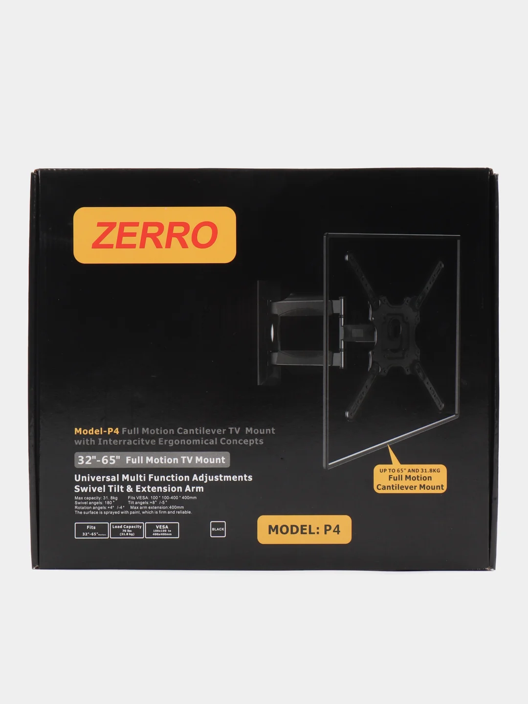 Кронштейн для телевизора 32-65" ZERRO P4  VESA 100 х 100  200 х 200 300 х 300 400 х 400