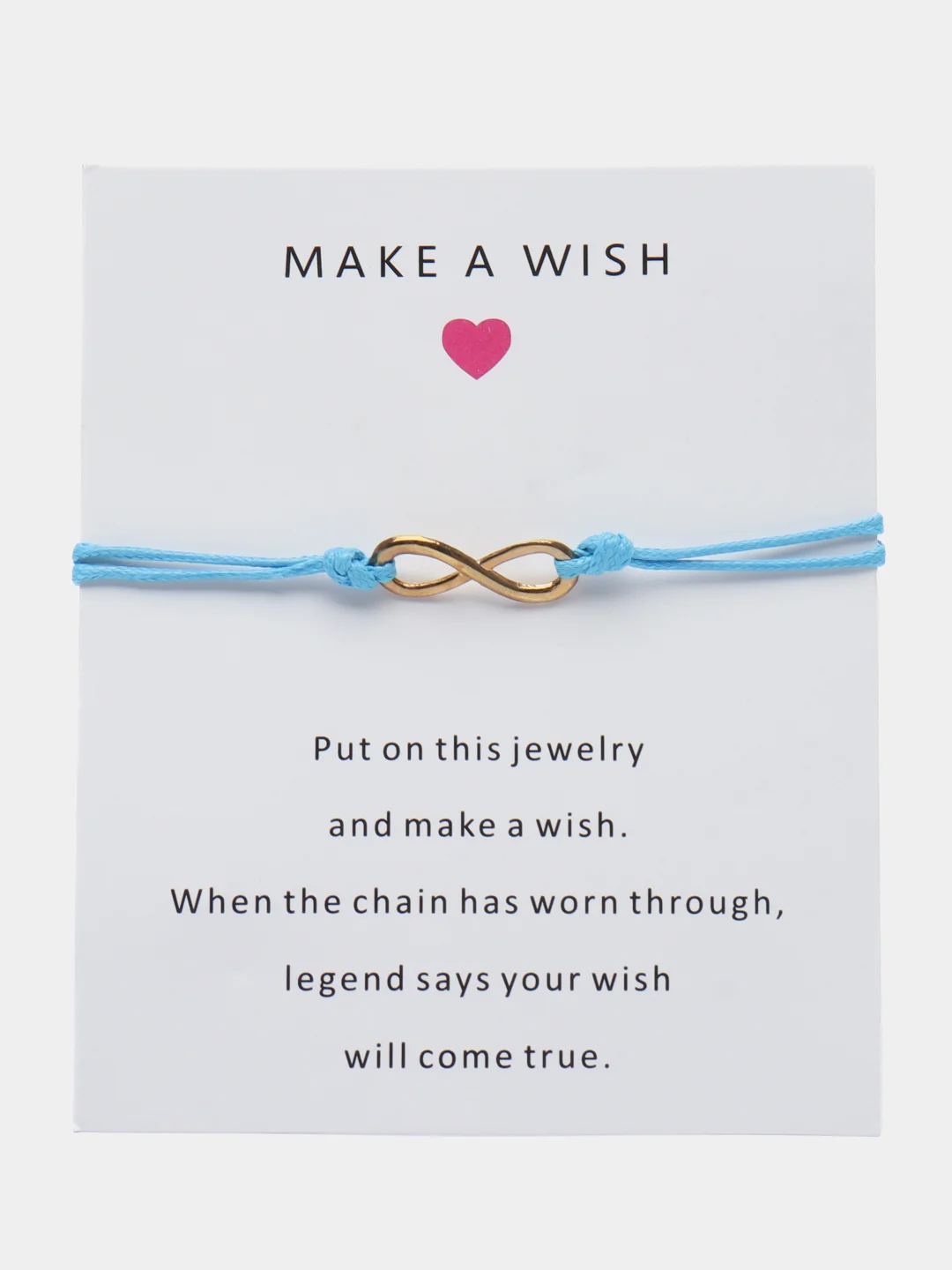 Голубой браслет "Make a wish"
