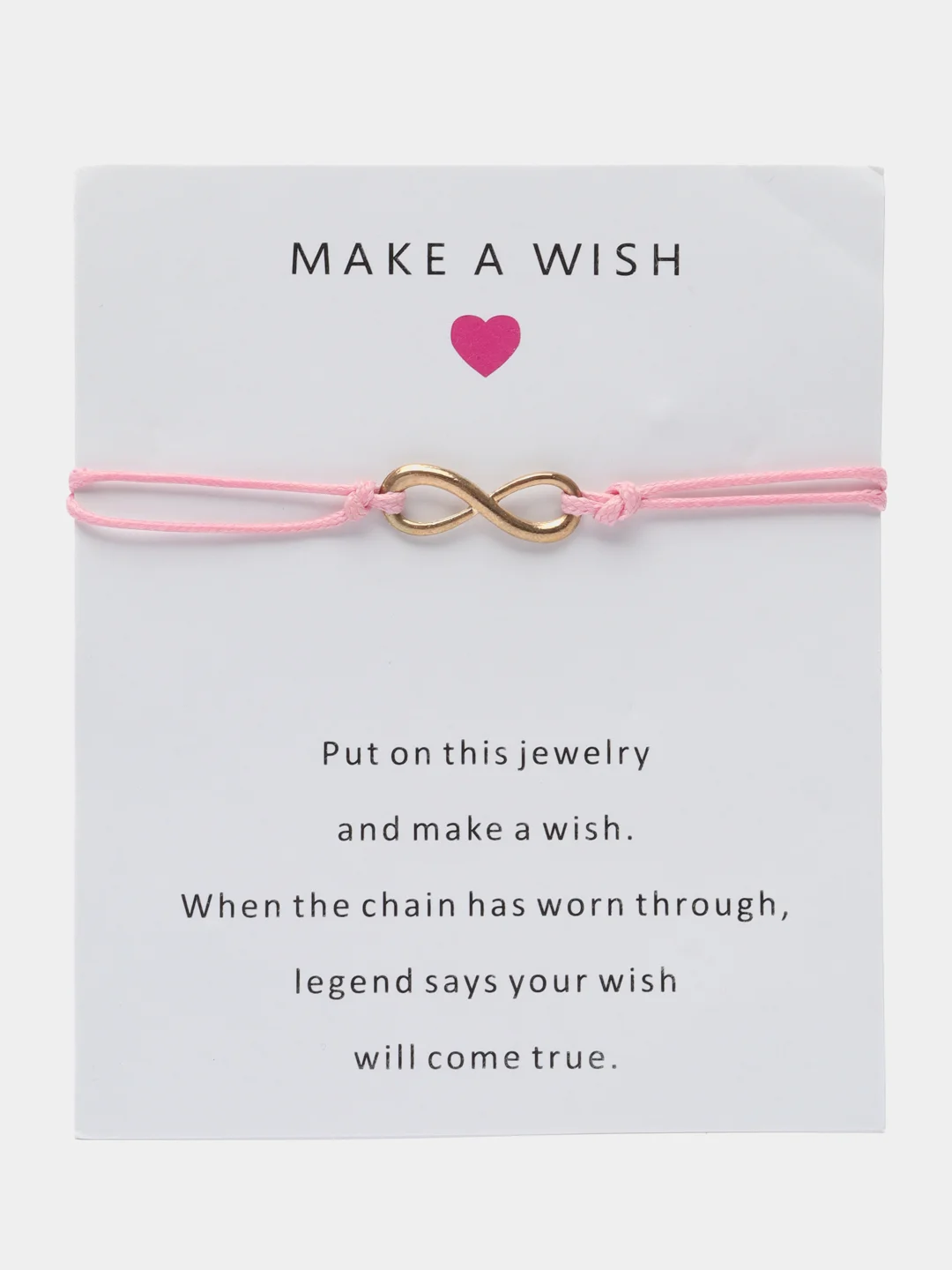 Розовый браслет "Make a wish"