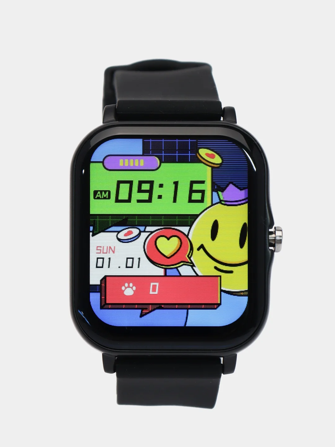 Черный умные часы с силиконовым ремешком Smart watch Q13
