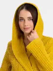 Горчичный халат женский вафельный, Lilians