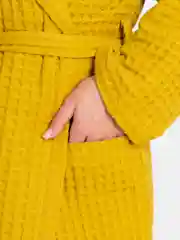 Горчичный халат женский вафельный, Lilians