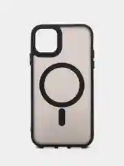 Черный чехол с MagSafe для iPhone 11, 12, 13, 14, 15, Pro, Max, силиконовый с Магсейф
