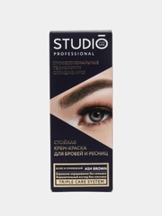 Studio Набор для окрашивания бровей и ресниц, пепельно-коричневый 50/30 мл