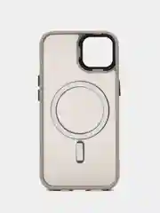 Серый чехол с MagSafe для iPhone 11, 12, 13, 14, 15, Pro, Max, силиконовый с Магсейф