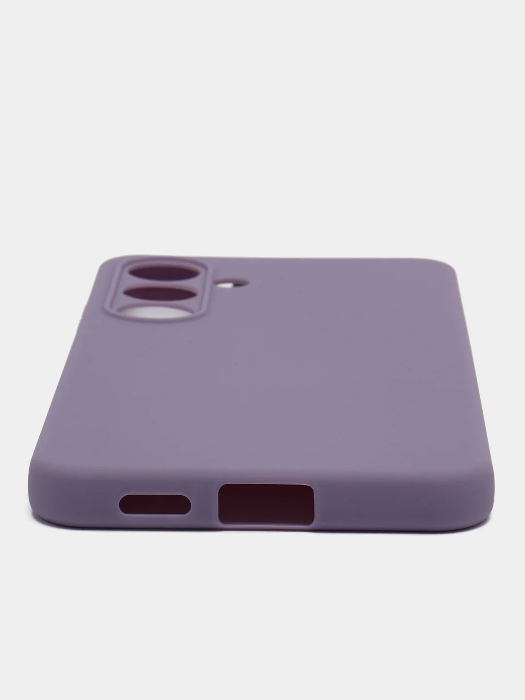 Сиреневый чехол для Samsung Galaxy S24/S24 Plus/S24 Ultra силиконовый BROSCORP матовый / прозрачный
