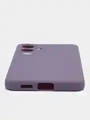 Сиреневый чехол для Samsung Galaxy S24/S24 Plus/S24 Ultra силиконовый BROSCORP матовый / прозрачный