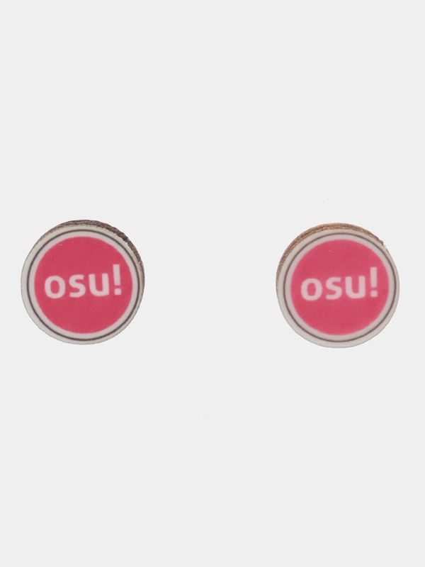 Серьги-пусеты деревянные по музыкальной игре "osu!"