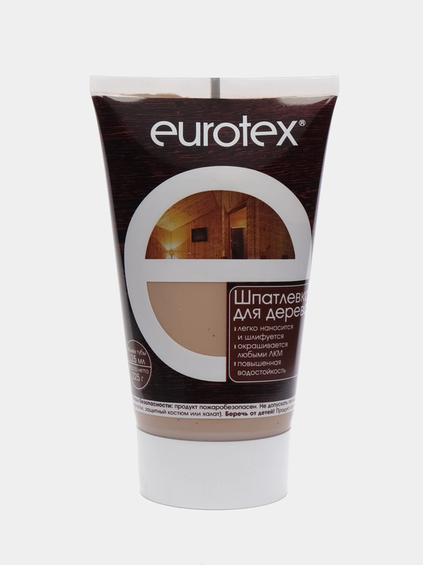 Акриловая шпатлевка по дереву EUROTEX, цвет БУК 0,225 кг