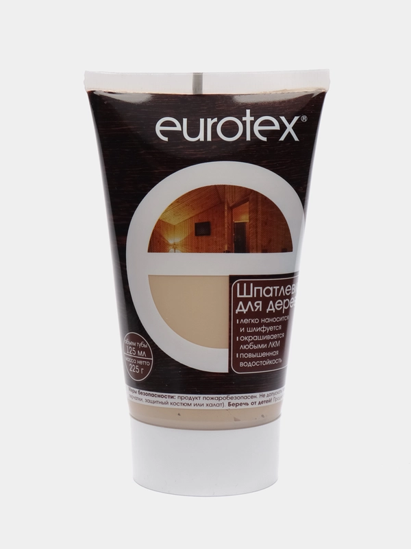 Акриловая шпатлевка по дереву EUROTEX, цвет ЛИСТВЕННИЦА 0,225 кг