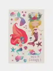 Вишнёвый татуировка "Лама", "Единорог", "Оленёнок", "Цветы", 4 штуки