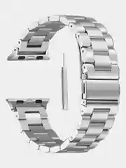 Розовый ремешок для смарт-часов Apple Watch, стальной, блочный, металлический, 38-49 мм, ULTRA