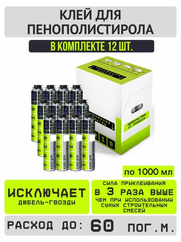 Клей Пена TERMOLIT для пенополистирола, бокс из 12 шт