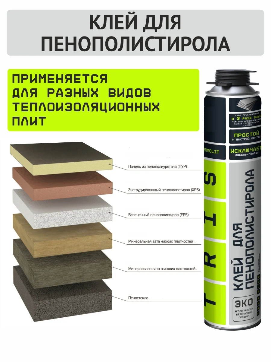 Клей Пена TERMOLIT для пенополистирола, бокс из 12 шт