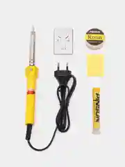 Паяльник электрический 60W PINSUN, набор (канифоль, припой, подставка, ткань)