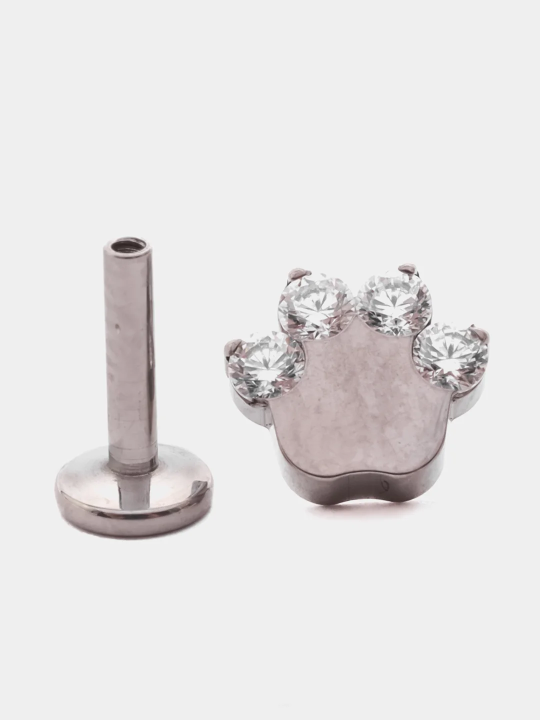 Белый серьга для пирсинга из титана "TITANIUM" с внутренней резьбой, серьги женские