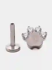 Белый серьга для пирсинга из титана "TITANIUM" с внутренней резьбой, серьги женские