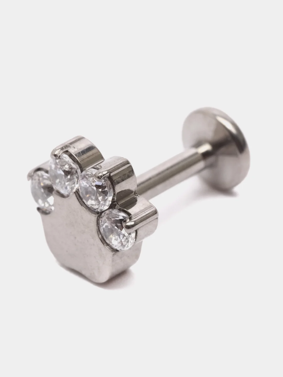 Белый серьга для пирсинга из титана "TITANIUM" с внутренней резьбой, серьги женские