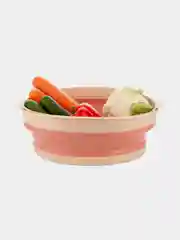 Розовый дуршлаг складной КАРТОФАН силиконовый, миска для мытья макарон, овощей, фруктов и ягод