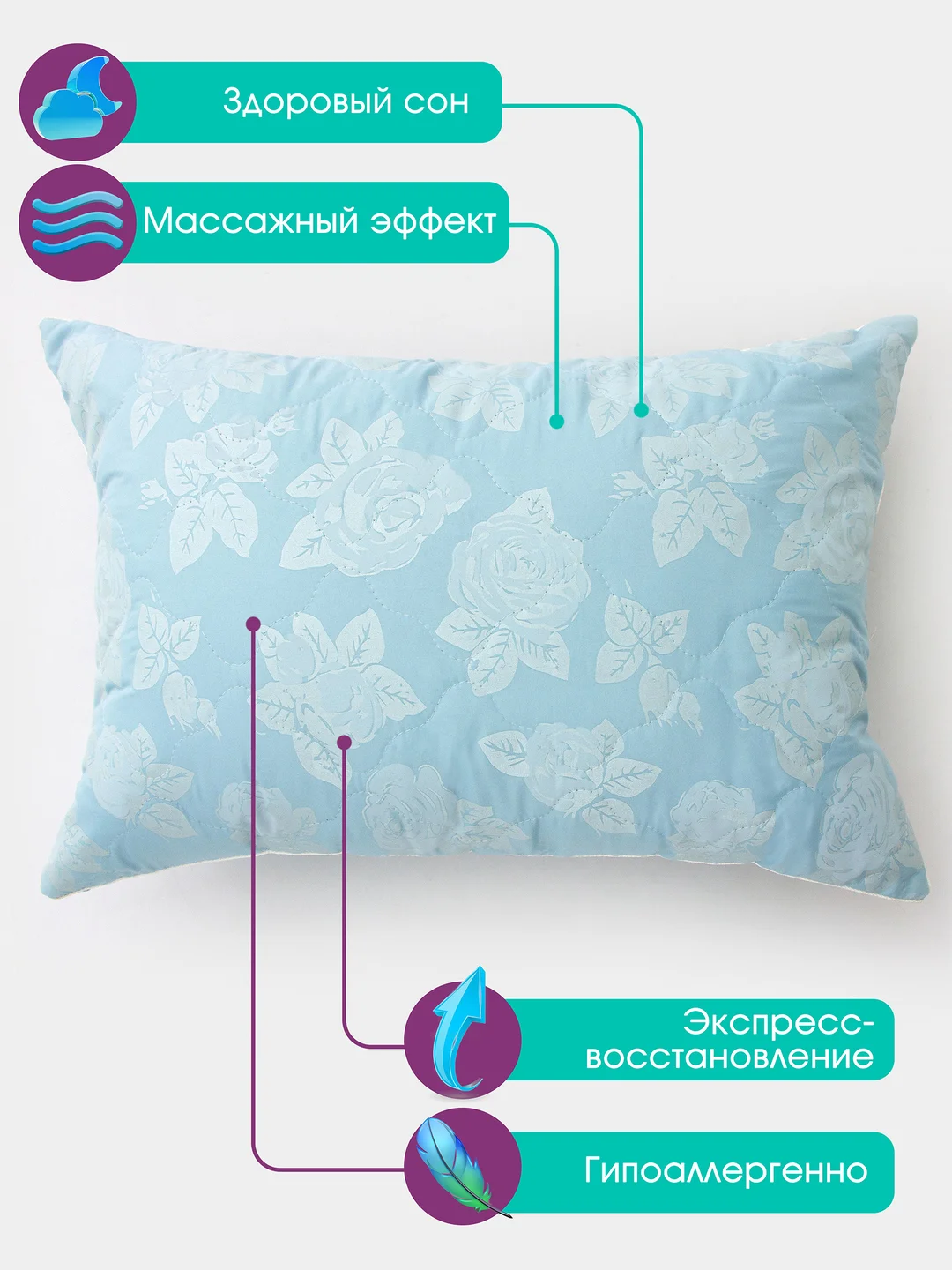 Подушка для сна Bio-Line, ортопедическая, с лузгой гречихи, 40 х 60 см