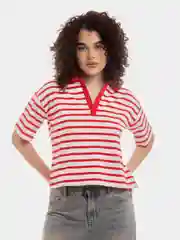 Конфетный поло женское, в полоску,  футболка